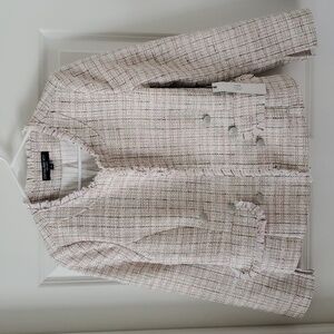 Central Park West Tweed Jacket - Cream and Pink